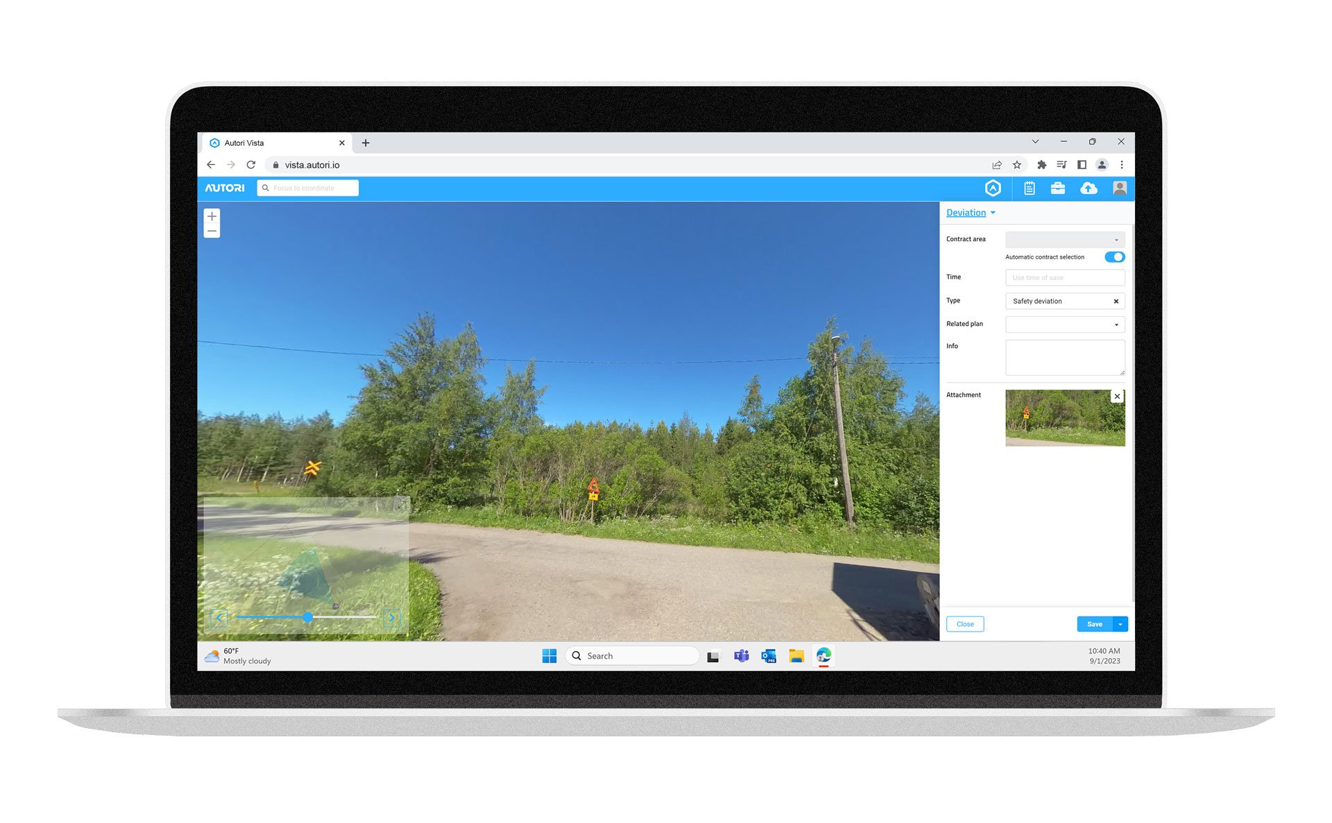 Work- and asset management is easier than ever with the most visual 360-viewer on the markets. Create work orders from 360-photos.