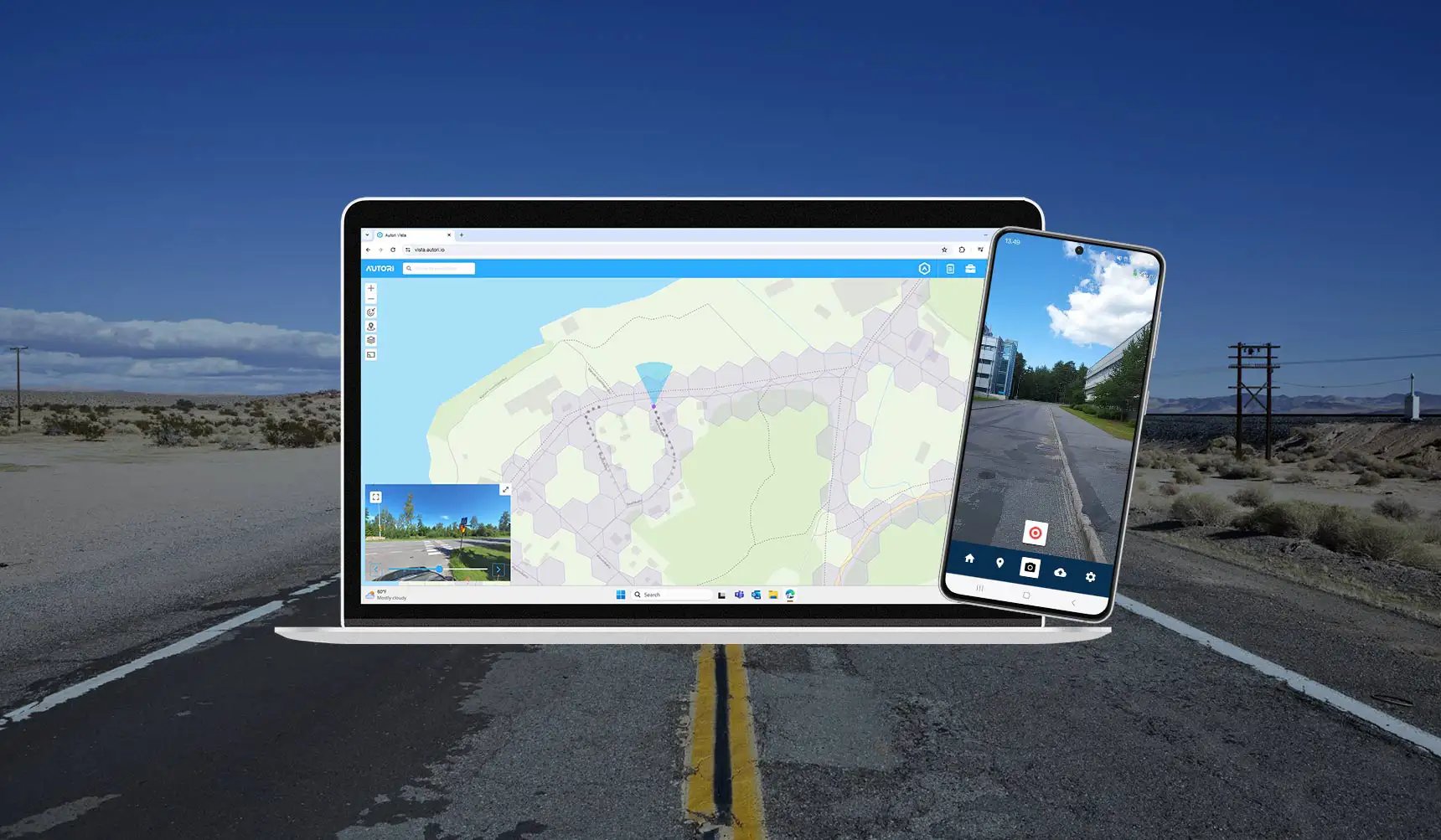 Vista and Vista Camera app are perfect combination for continuous road image capturing and for creating a visual twin of a road network